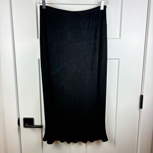 Vintage Chico's Women's Private Edition Classic Black Slinky Maxi Skirt Size 1 e